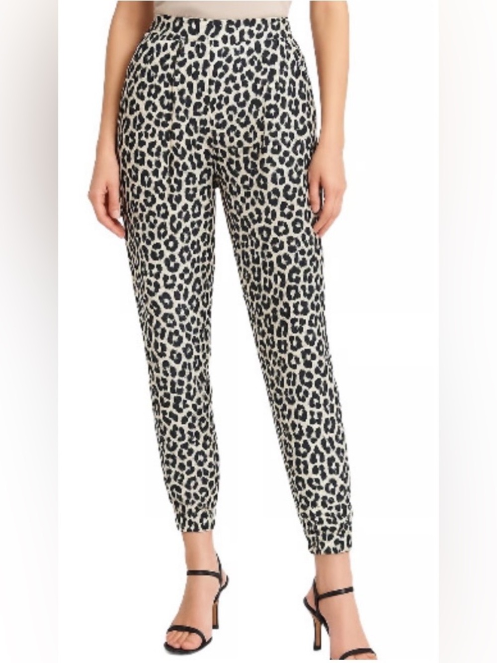 3.1 Phillip Lim Navy and Cream Leopard Print Jogger Pants